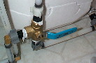 One valve water heater bypass