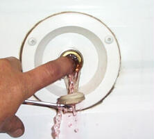 Press in on the valve ...