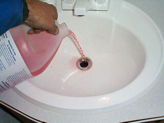 Fill each P trap with antifreeze ...